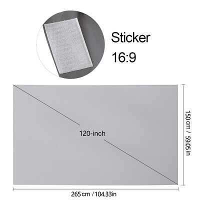 80/100/120''Projector Screen 16:9 Anti Light Curtain Reflective Fabric Cloth V9U4