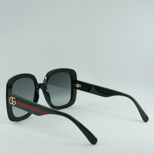 Pre-owned Gucci Gg0713s 006 Black/green/grey Gradient 55-21-140 Sunglasses Authentic