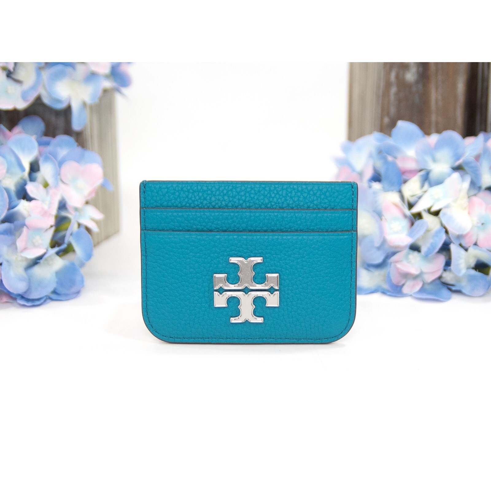 【送料&関税込】Tory Burch eleanor Card Holder Tory Burch Transkei Blue Leather Eleanor Logo Card Case Mini
