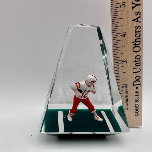 Vintage Football Player Acrylic Desktop Paperweight