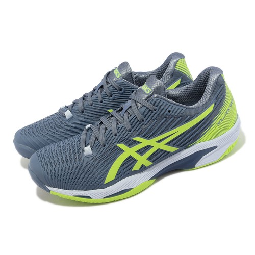 

Мужские теннисные кроссовки Asics Solution Speed FF 2 Steel Blue Hazard Green 1041A182-402, Синий, Solution Speed Ff 2