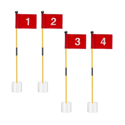 Flagsticks Mini Putting Green Cups And Flags Kids Golf Numbered 1 2 3 4 ...
