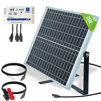ECO-WORTHY 25 Watts 12V Solar Panel SAE Connector Kit: Waterproof 25W Solar P...