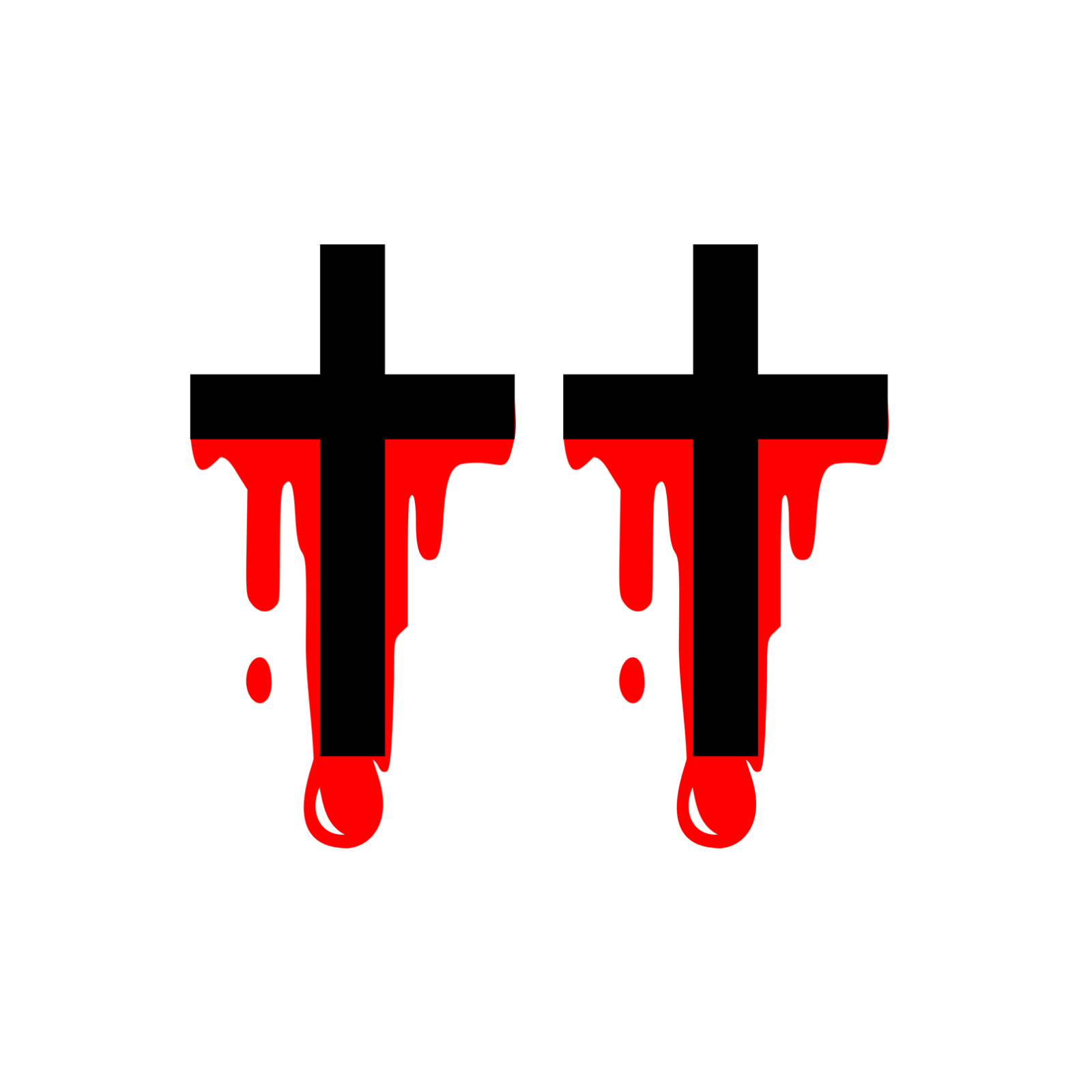 Set of 2 Bleeding Cross Temporary Tattoos | Christ Design | Waterproof Christian