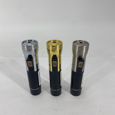 LOT OF 3 Novelty Z Best Refillable Butane Pocket Lighter Flashlight Shaped (82)