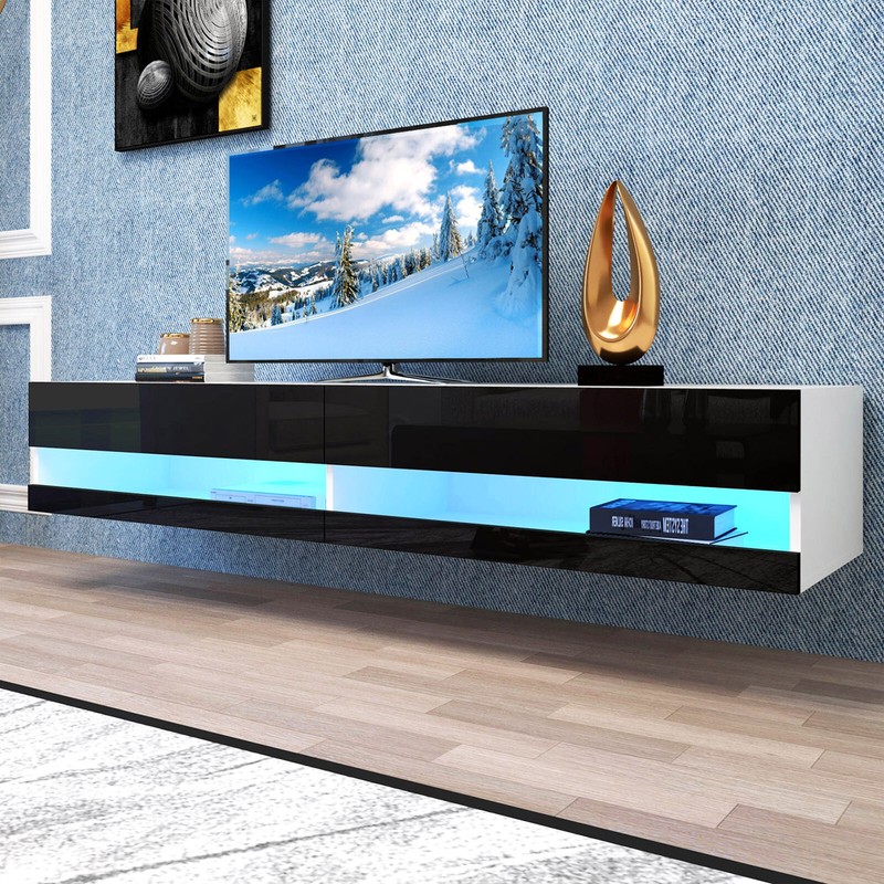 Wall Mounted 20 Color Led Media Console Table For Up 80"