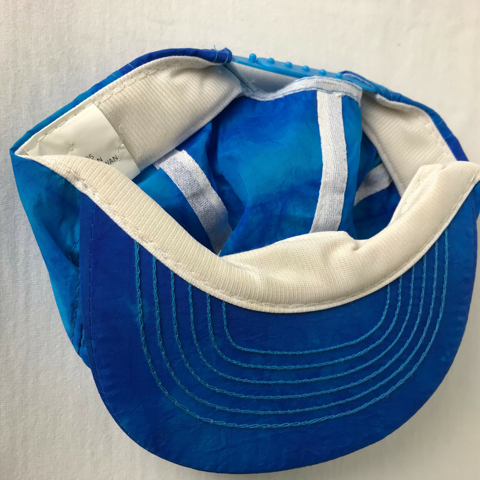 Vtg 80s Joe Camel Smooth Character Hat Cap Beach Tie Dye SnapBack Cap Blue WORN