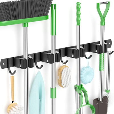 Broom Holder Wall Mount, Upgraded Broom Holder, Heavy Duty Mop and Broom Hold...