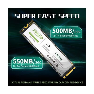 FN203 M.2 SATA SSD - SLC Cache 3D NAND TLC SATA III 6Gb/s M.2 2280 NGFF Inter...