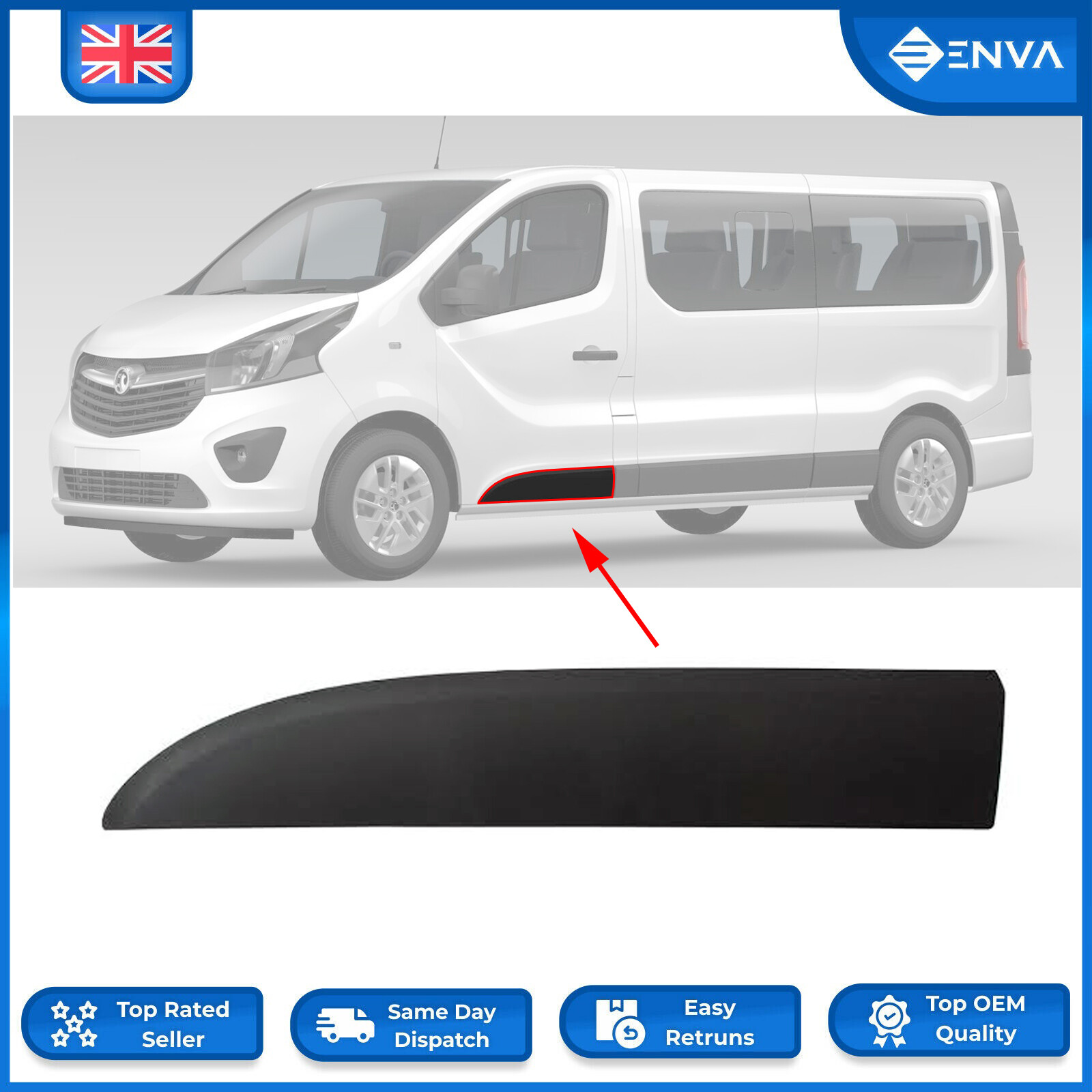 Front Left Door Trim Moulding Panel For Vauxhall Opel Vivaro B MK2 Fiat Talento