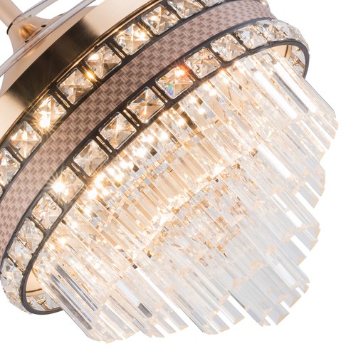 42 Inch Ceiling Fan Light Chandeliers LED Hanging Pendant Lamp Fixture W/Remote