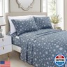 Elegant Comfort Luxury Soft Bed Sheets Holiday Pattern 1500 Premium Hotel Quality Microfiber - Softness Wrinkle and Fade Resistant (6-Piece) Bedding Set, King, Snowflake-Gray