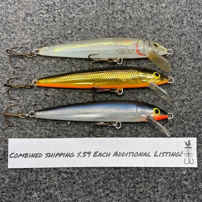 Lot of 2 Husky Jerk 10 HJ-10 Jerkbait Suspending Lures 4'' 3/8oz - GMN, S, G