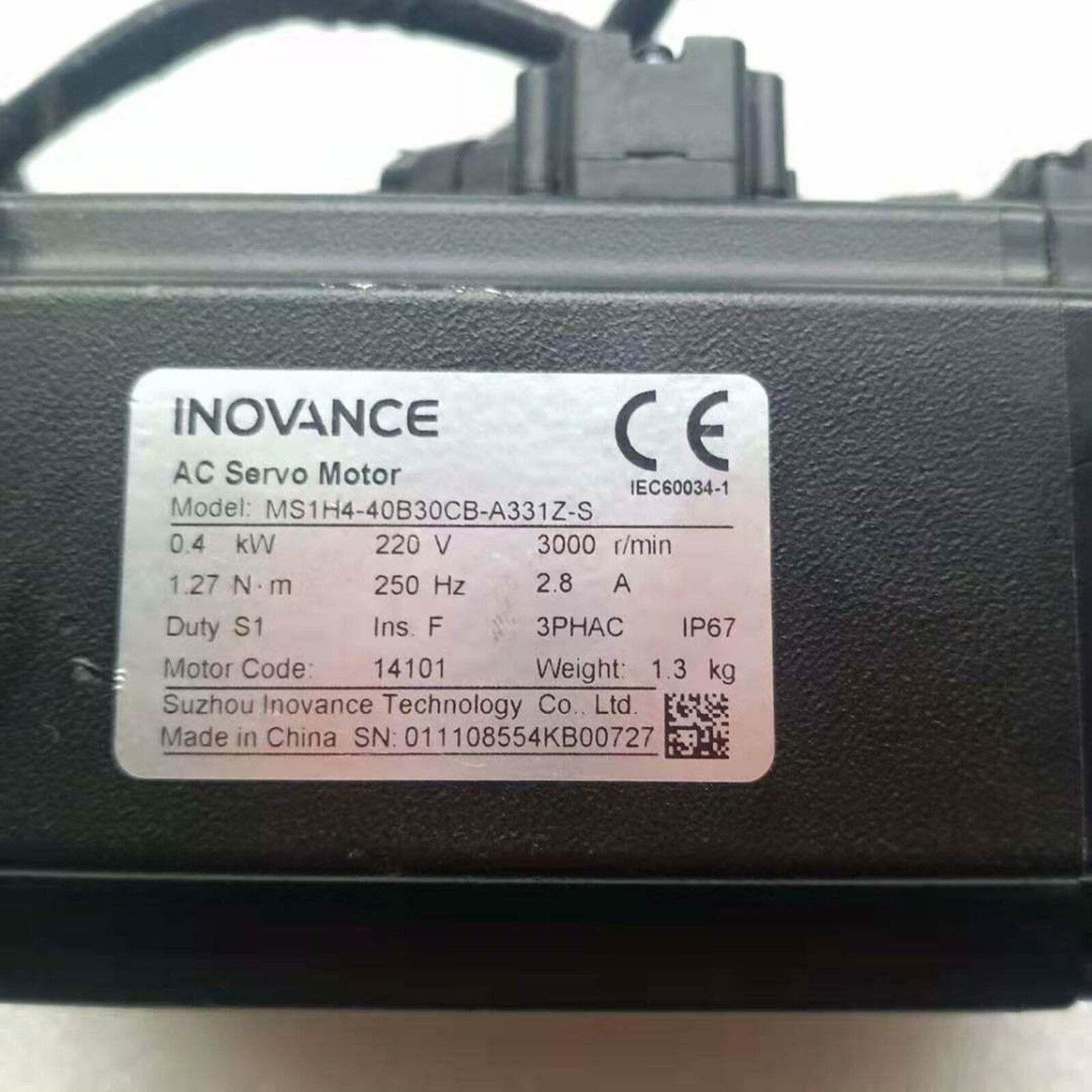 1PC Used INOVANCE MS1H4-40B30CB-A331Z-S Servo Motor fast 1PC Used INOVANCE MS1H4-40B30CB-A331Z-S Servo Motor fast