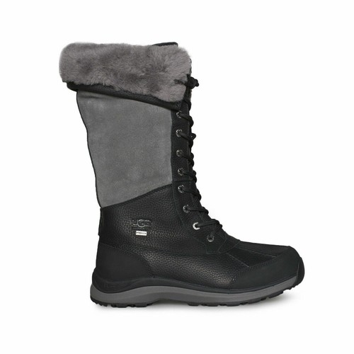 Pre-owned Ugg Adirondack Tall Iii Black Waterproof Leather Women's Boots Size Us 7