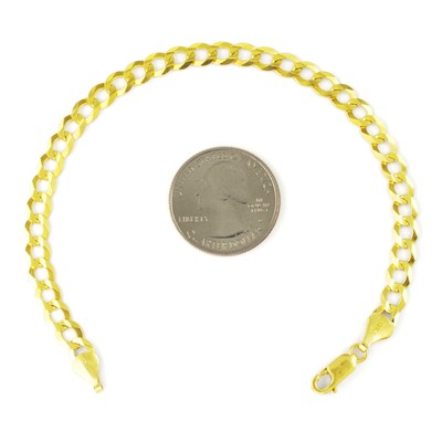 Pre-owned Nuragold 10k Yellow Gold 6.5mm Cuban Link Curb Chain Bracelet Mens Womens 7.5"