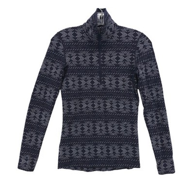 ICEBREAKER Woman Merino 260 Vertex Long Sleeve 1/2 Zip Blue Thermal Top XS