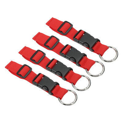 4pcs Luggage Connector Straps 1x6.3'' Add a Bag Luggage Strap with O-Ring, Red