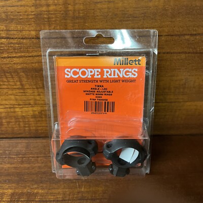 MILLETT Scope Rings Tikka Angle Loc Windage Adjustable Matte 30mm High TK00008