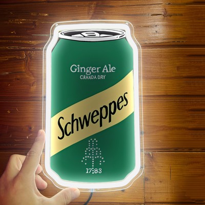 Schweppes Ginger Ale Can Bar Pub Shop Nightlight Neon Sign Wall Decor 12''x7'' H4