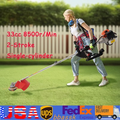 33cc 2-stroke Side-mounted Brush Cutter Weed Wacker Grass Trimmer 0.81kw