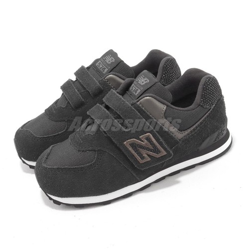 

New Balance 574 Wide NB Черно-белая замшевая повседневная обувь для малышей IV574EB1-W, Черный, 574 Wide
