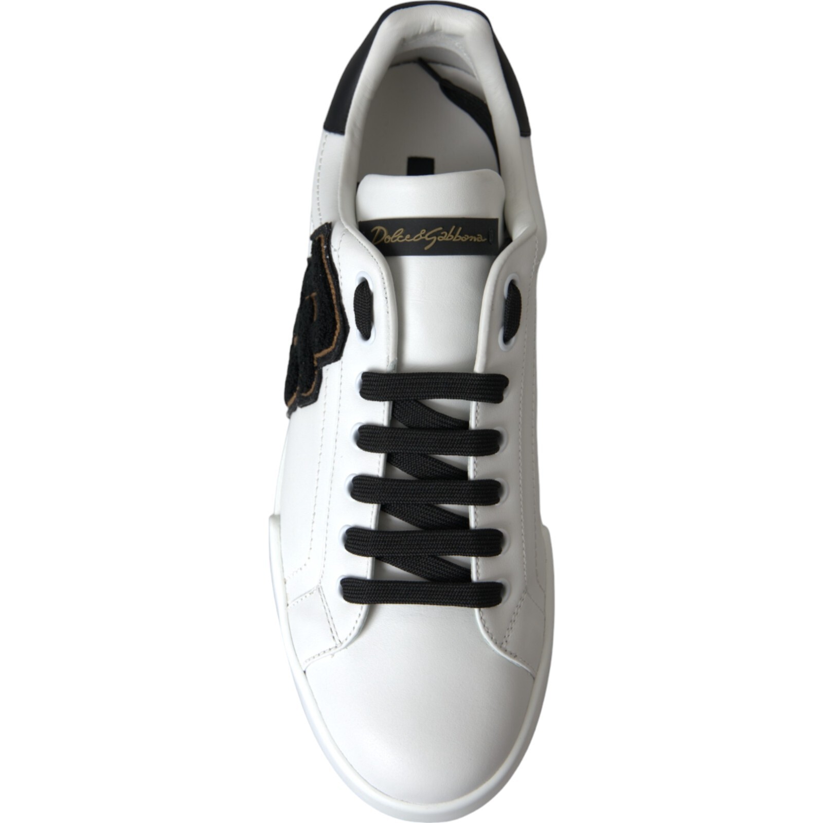 Pre-owned Dolce & Gabbana Shoes White Leather Dg Logo Casual Low Top Sneakers Eu40 / Us7
