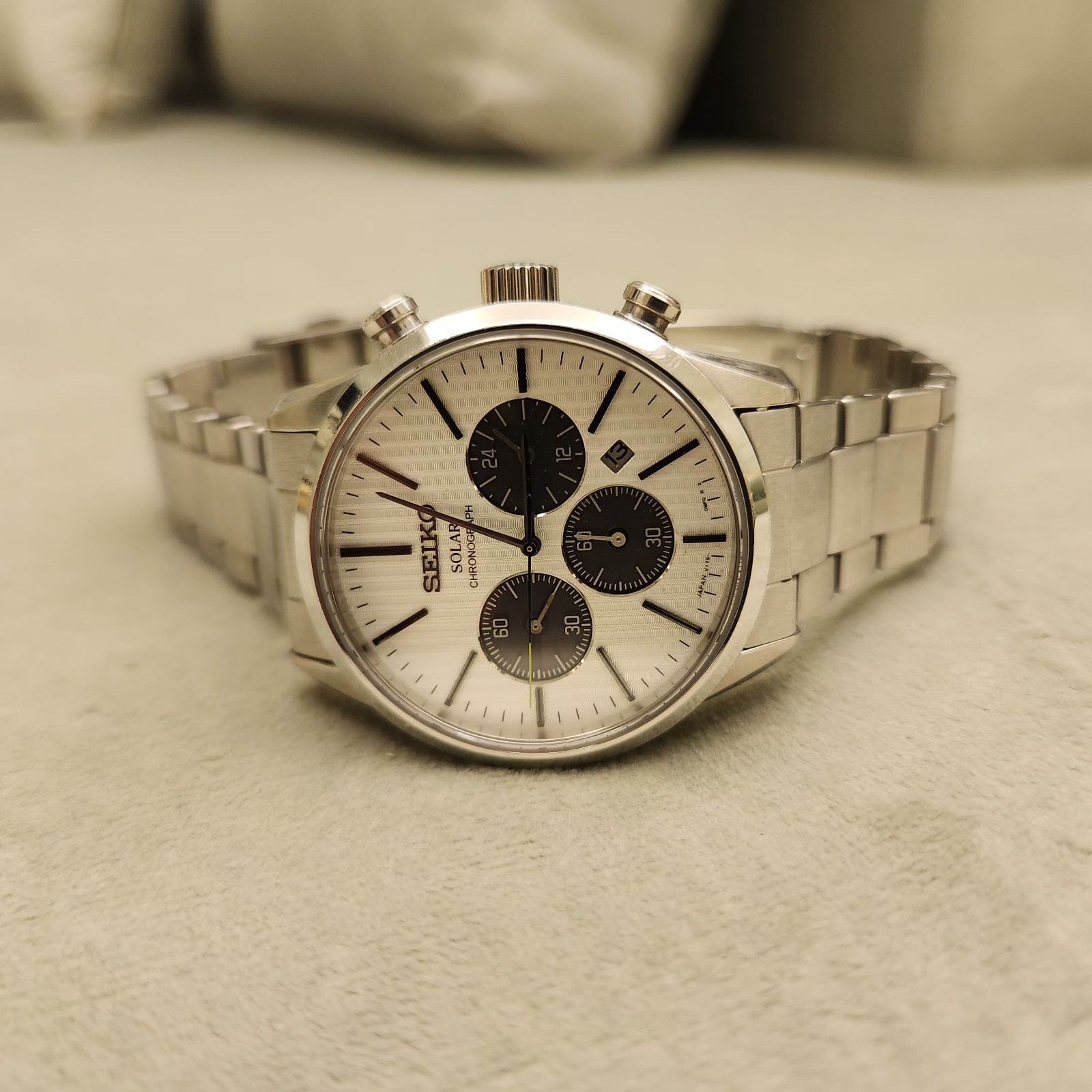 USED】SEIKO セイコー クロノグラフ ソーラー V175-0BJ0 ブラック系 