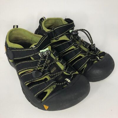 KEEN Newport H2 Kids Water Sandals Sz 2 Hiking Shoes Black Green