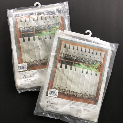 Lorraine Home Fashions Chantel Tab Tier Curtains 60x36 (2-Pair) Ecru