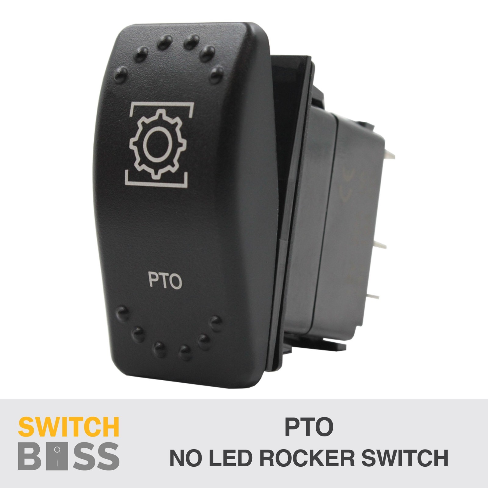 PTO LASER ETCHED Rocker Switch - NO LED 12v 24v Toggle On-Off SPST