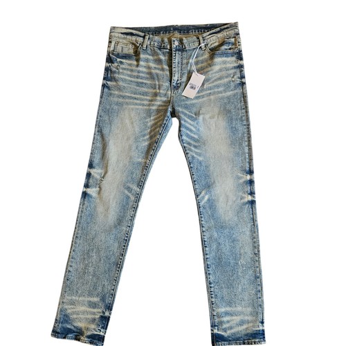 Mnml Jeans Mens 40x33 Blue Acid Wash Jeans Stretch Denim