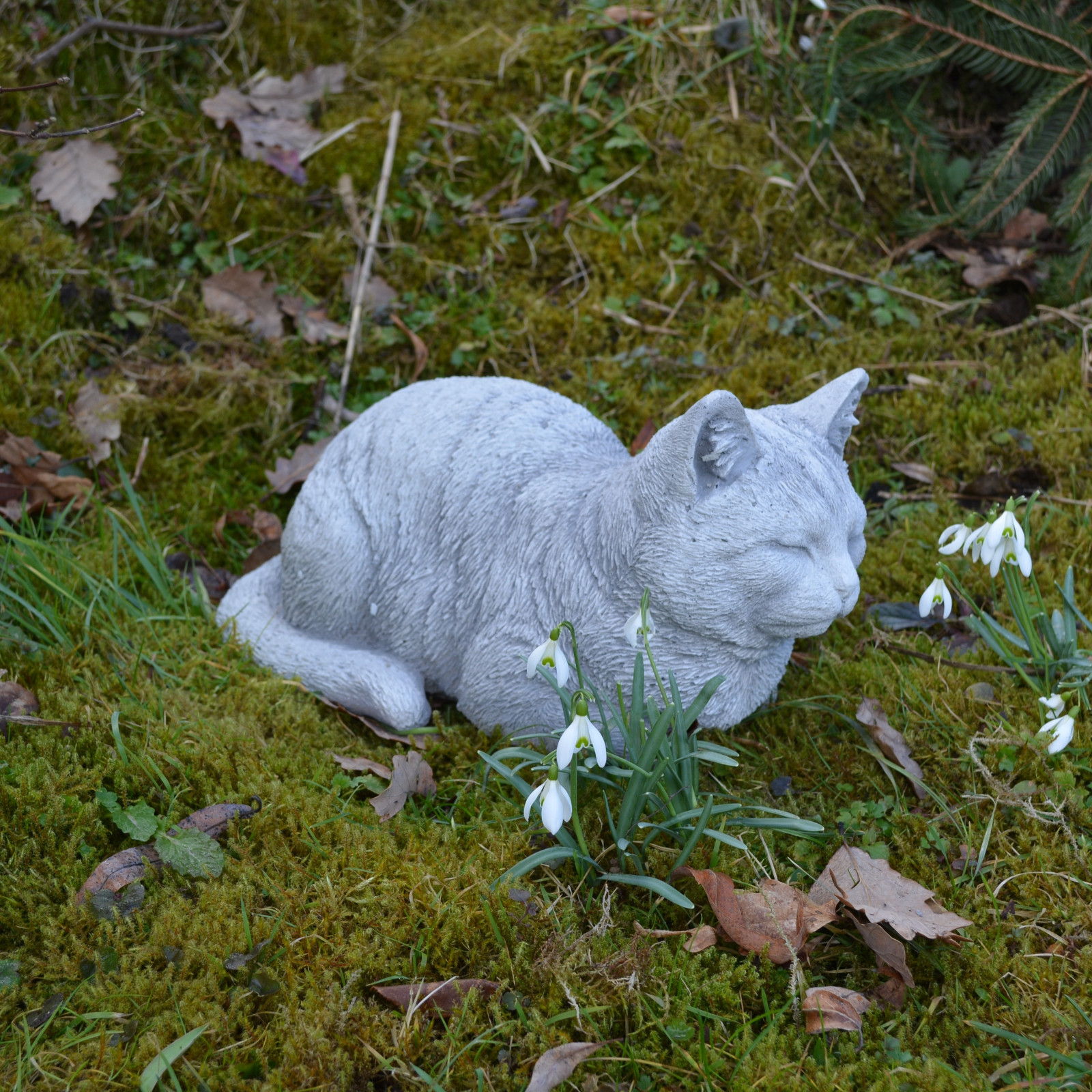 OriginalPaul Steinfigur Katze Luna - Schlafende Katze Aus Steinguss, Frostsicher