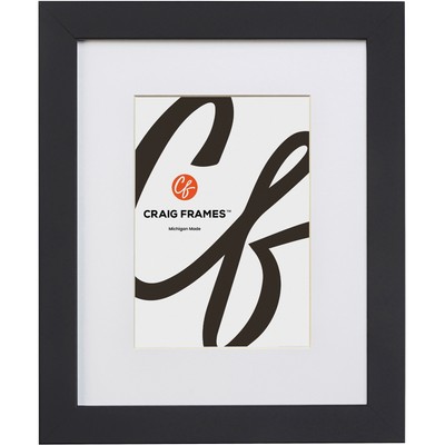 Craig Frames Essentials, Black Picture Frame with White Mat