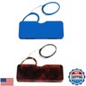 DXYXYO Armless Mini Thin Reading Glasses for Men Women 2 Pack Legless Nose Clip Compact Readers with Small Portable Case, 2.5 Magnification Blue and Leopard