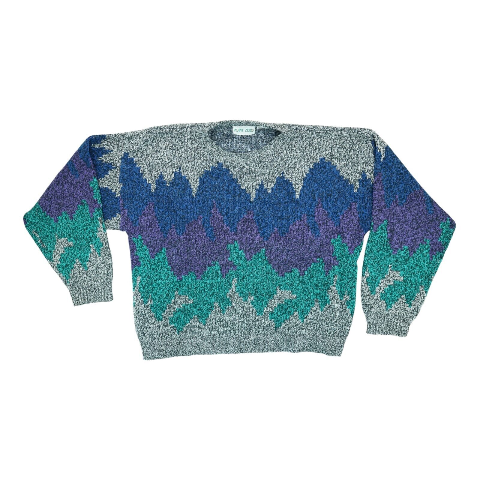 Vintage Point Zero Sweater Mens Size XL Abstract Long Sleeve Vintage Point Zero Sweater Mens Size XL Abstract Long Sleeve