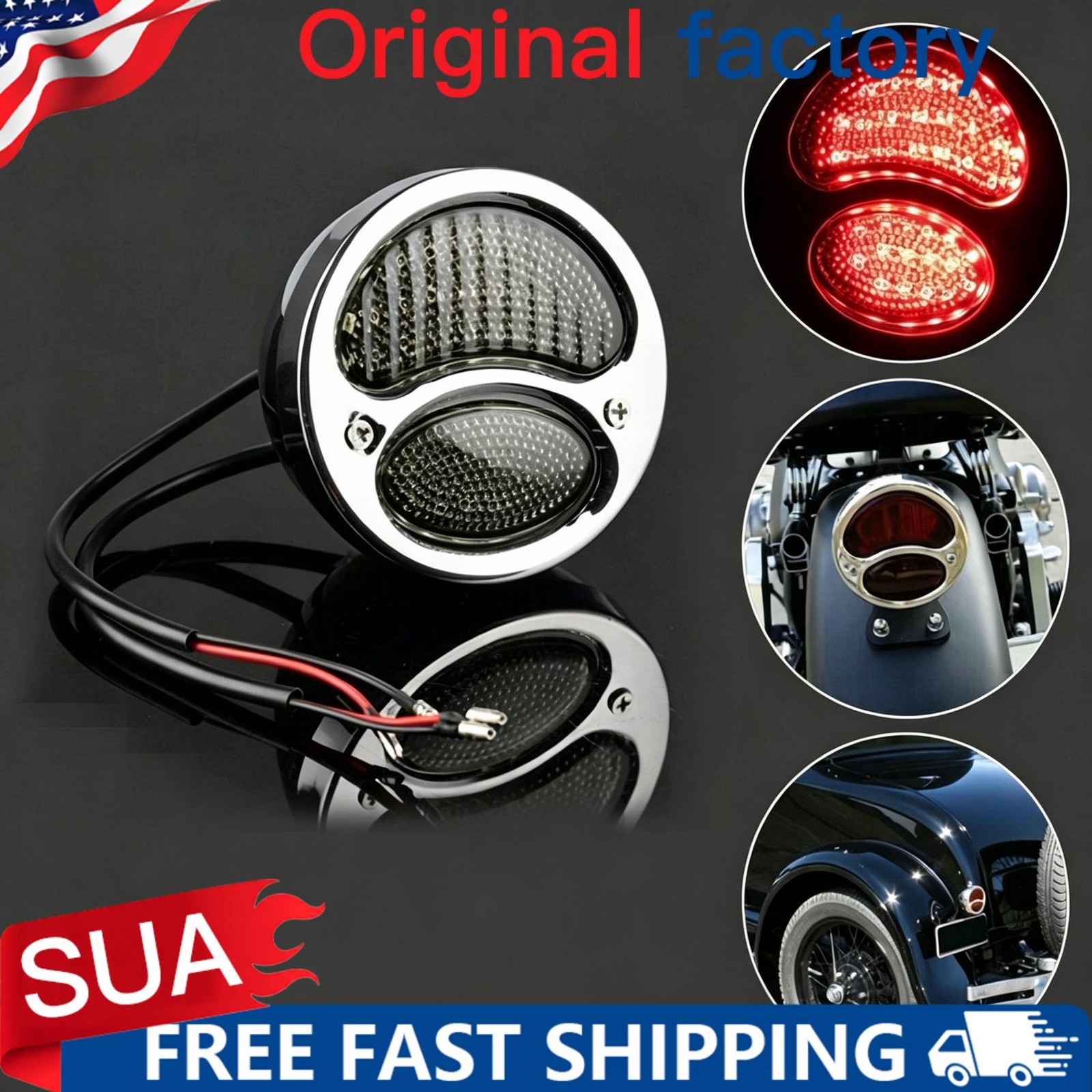 12V Model A Taillight Tail Light Lamp Polished Stainless Steel For Ford 1928-31