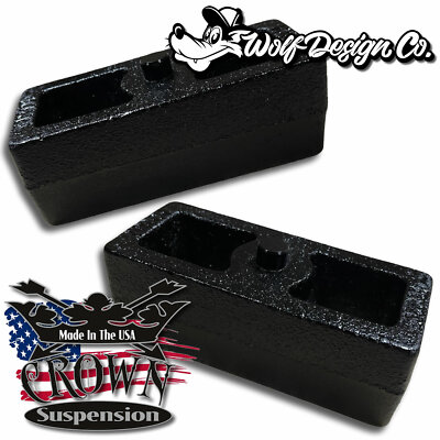  2'' Rear Lift Blocks Steel Ductile Lift Kit Crown Suspension No U-bolts 