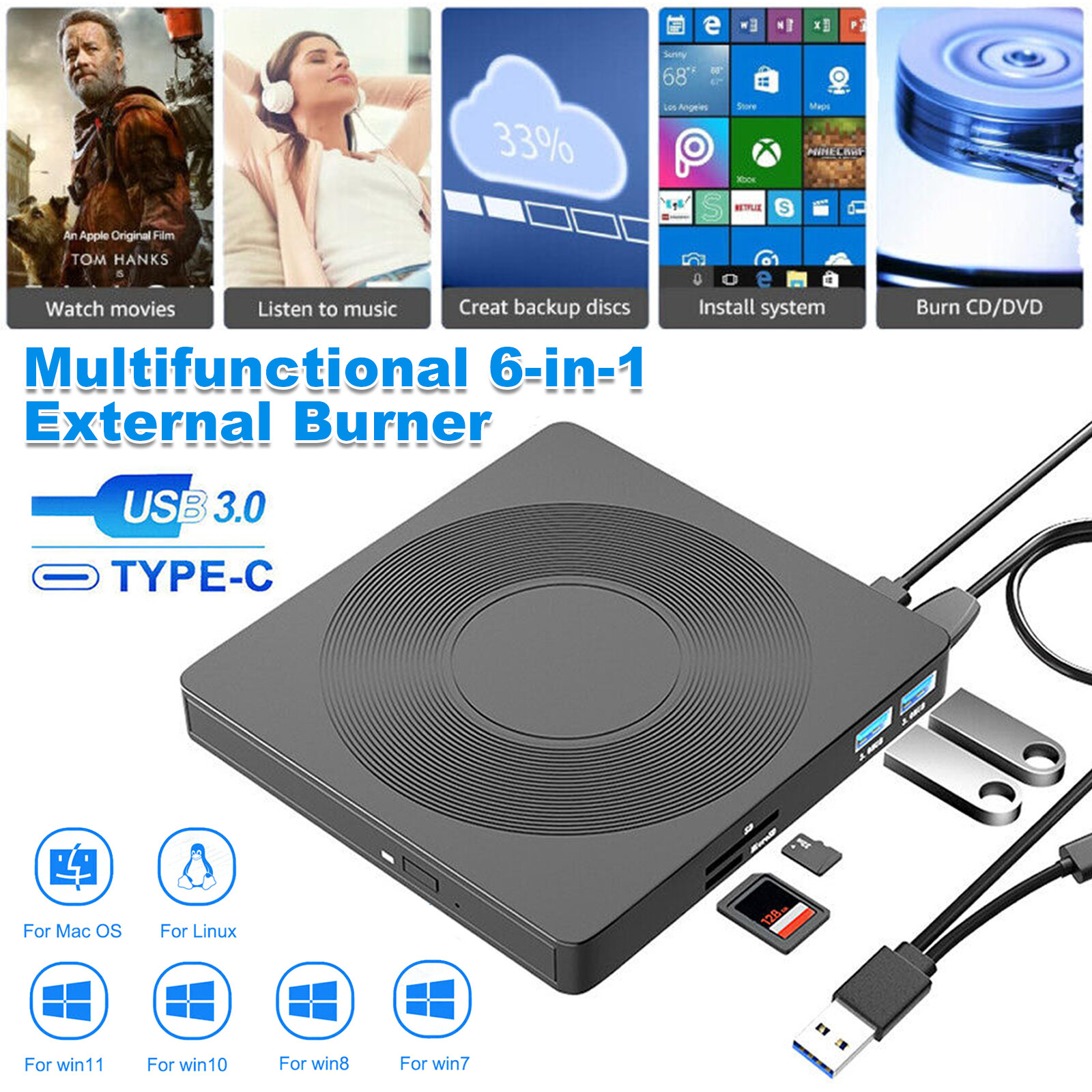 For Usb 3.0 Laptop Pc Macbook Windows 11/10/9