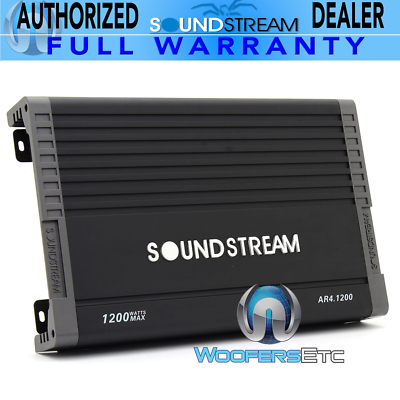 SOUNDSTREAM AR4.1200 4-CHANNEL 1200W COMPONENT SPEAKERS TWEETERS AMPLIFIER NEW