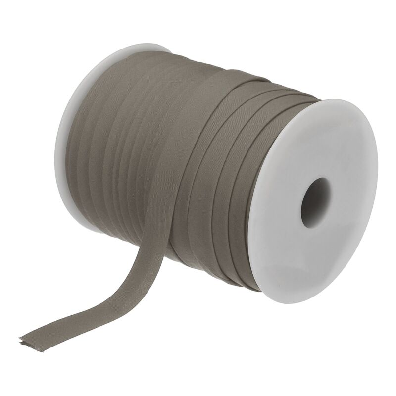 1/2 Inch Double Fold Bias Tape Continuous Bulk Bias Tape (Coffee 55 Yards)