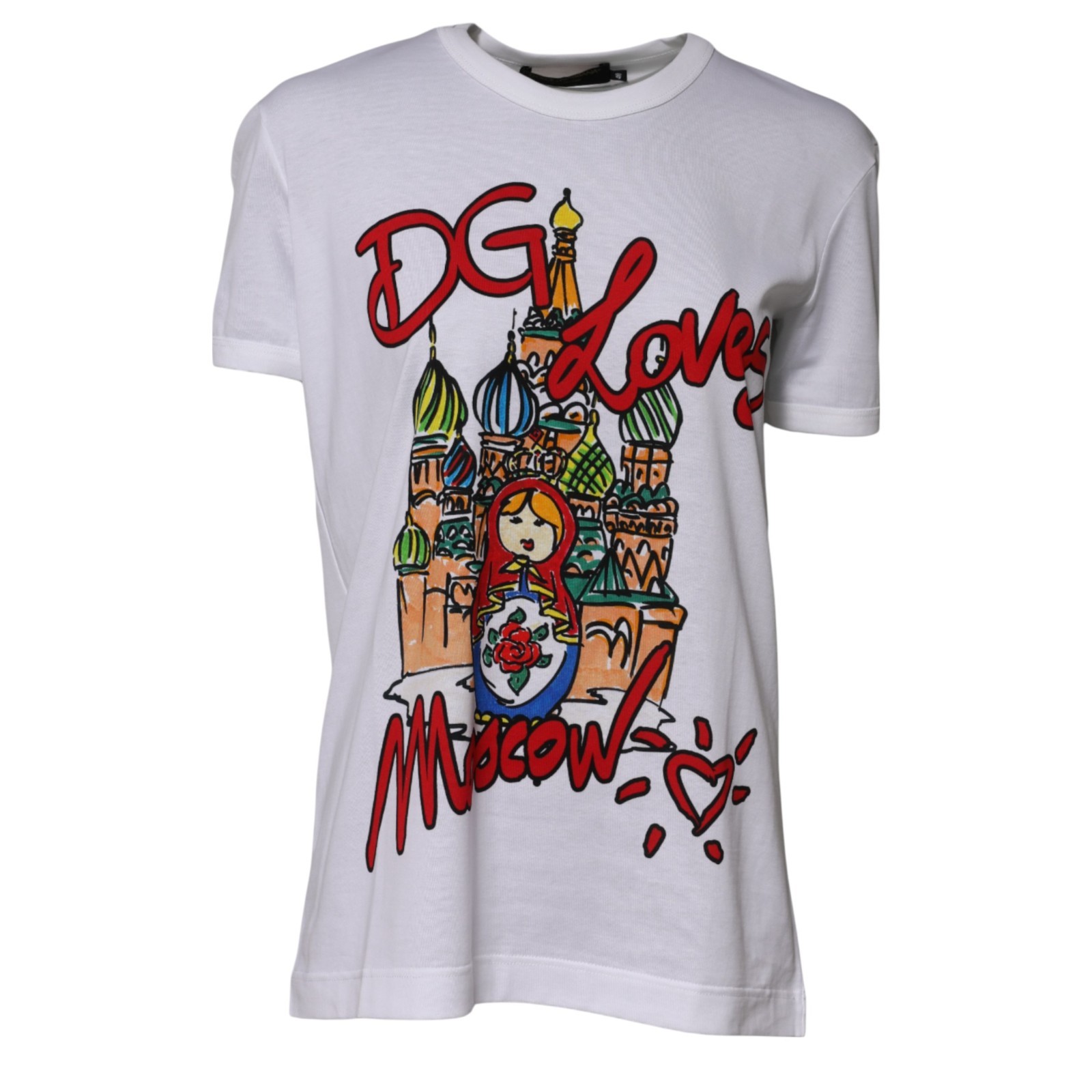 DOLCE & GABBANA T-shirt White DG Loves Moscow Crew Neck IT48