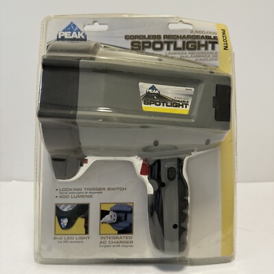 PEAK 400 LUMENS CORDLESS RECHARGEABLE SPOT LIGHT PKCOTN W/ CAR CHARGER NEW
