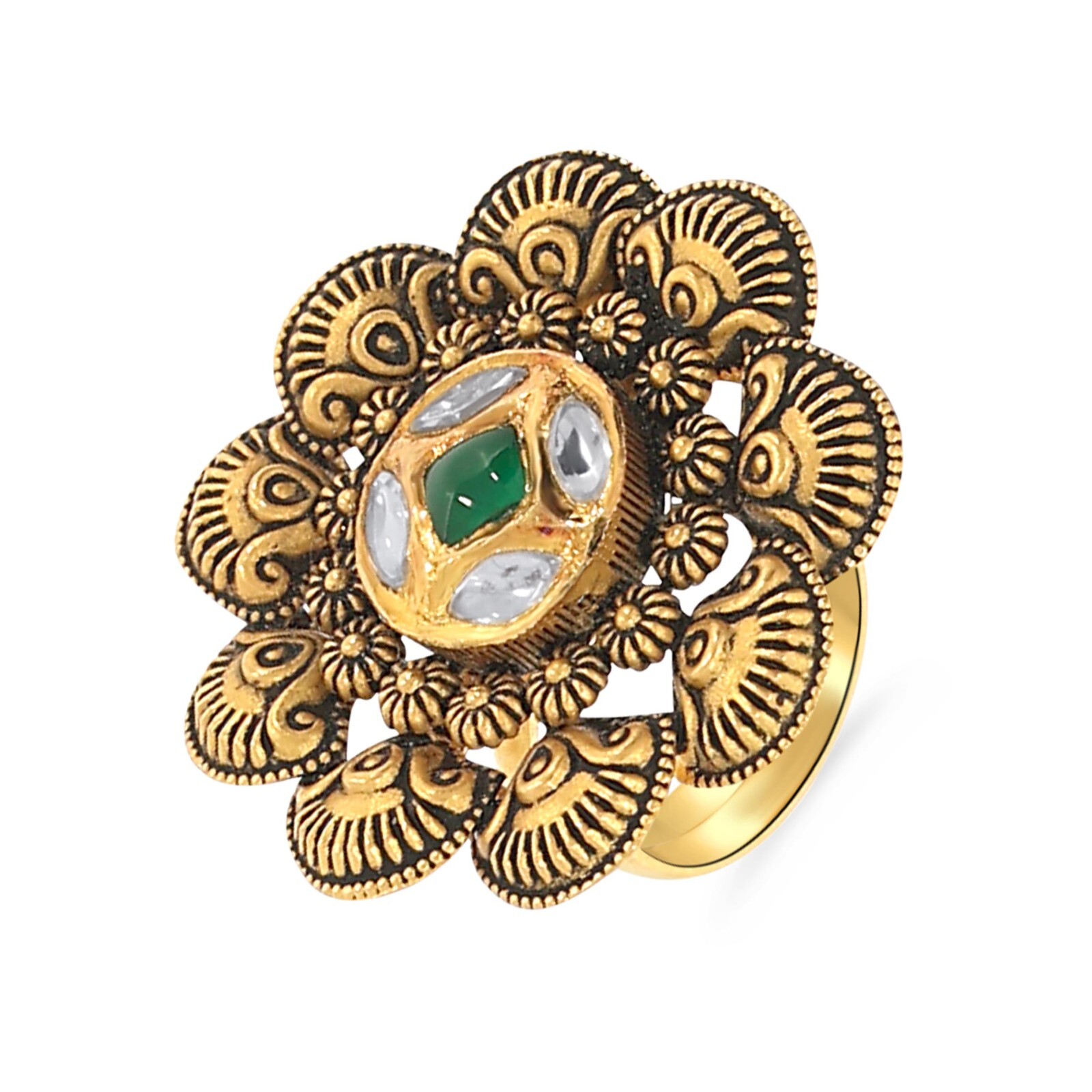 Senco Gold 22K Regal Petals Antique Gold Ring For Women | eBay