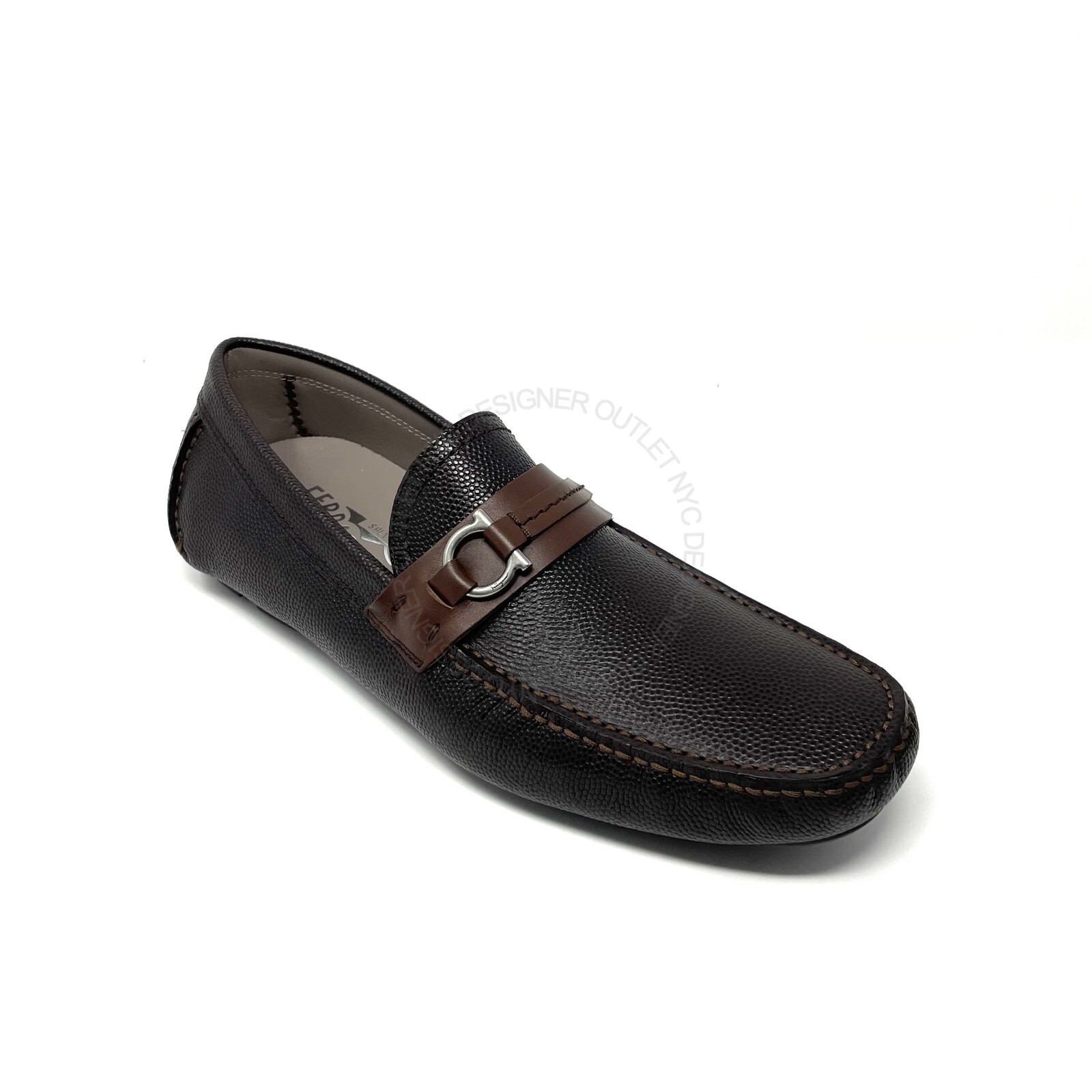 Pre-owned Ferragamo Salvatore  Remar Brown Driver Leather Shoe Sizes 8-13