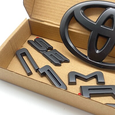 Matte Black Emblem Overlays Kit For 2018-2024 Camry SE Rear Tailgate Badge Cover
