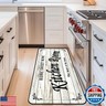 Kitchen Rug White Anti-Fatigue Kitchen Floor Mat – Non-Slip, Cushioned Comfort, Waterproof, Stylish Design, Perfect for Kitchen, Laundry Room, and Entryway 20x47 inch