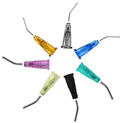 Dental Pre Bent Tips for Etch Gel Composite Flow Applicator (Choose Gauge & Qty)