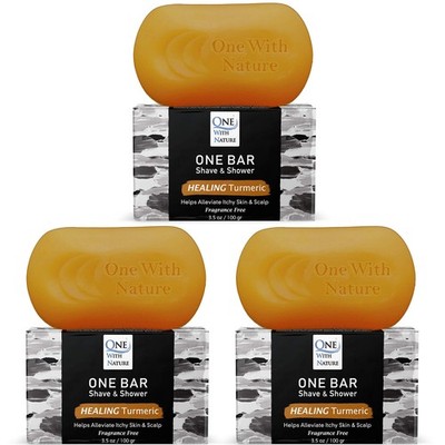 Healing Turmeric Soap Bar 3 Pack Natural Fragrance Free Gentle Skincare 3.5oz