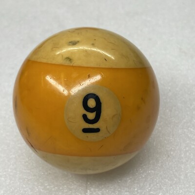 VTG Replacement Billiard Pool Ball 2 1/4'' Diameter Standard # 9 Stripe Yellow